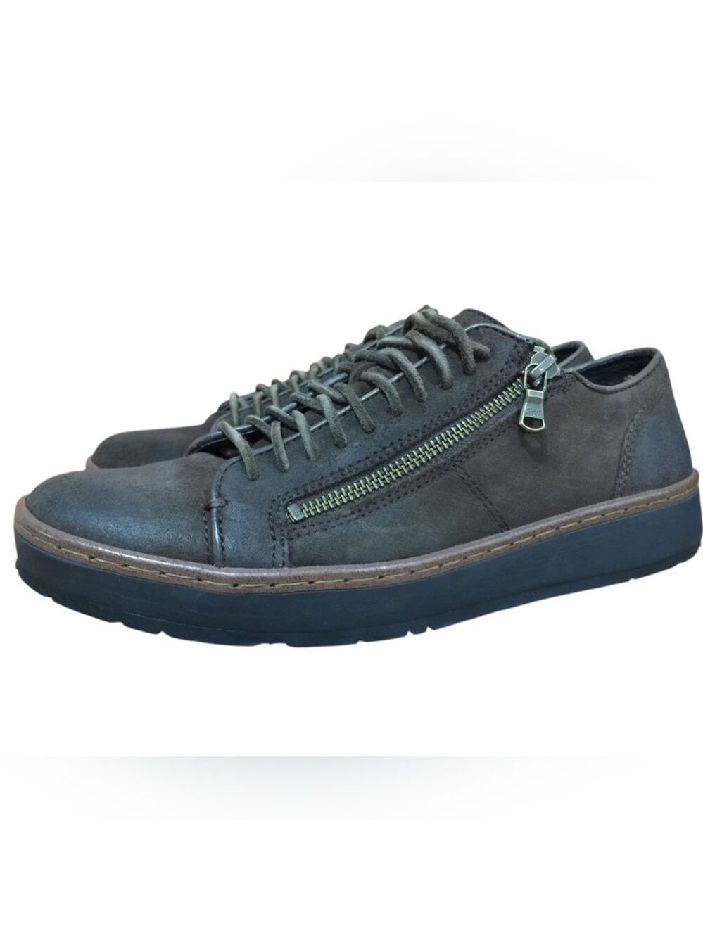 John Varvatos Star USA Barret Creeper Zip Sneakers Brown Leather Sneakers